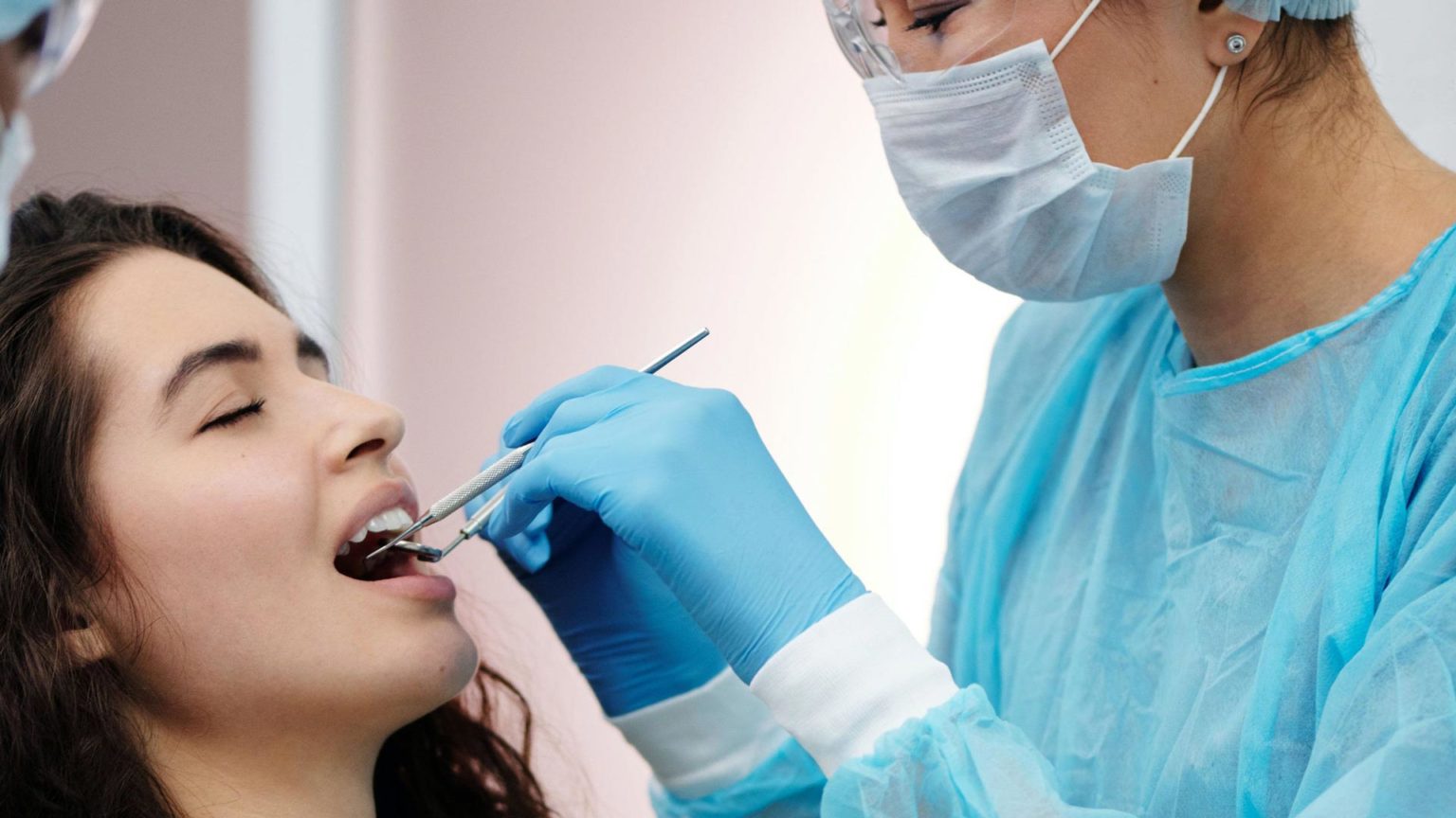 Patient having root canal treatment at the dentist